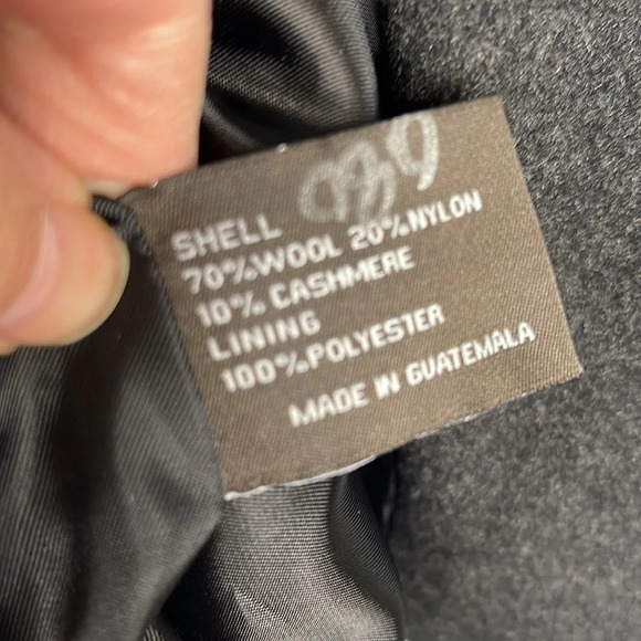 TAHARI Cashmere Blend Boxy Jacket Dark Charcoal Grey 3/4 Sleeves Monochrome 8 - Picture 11 of 14